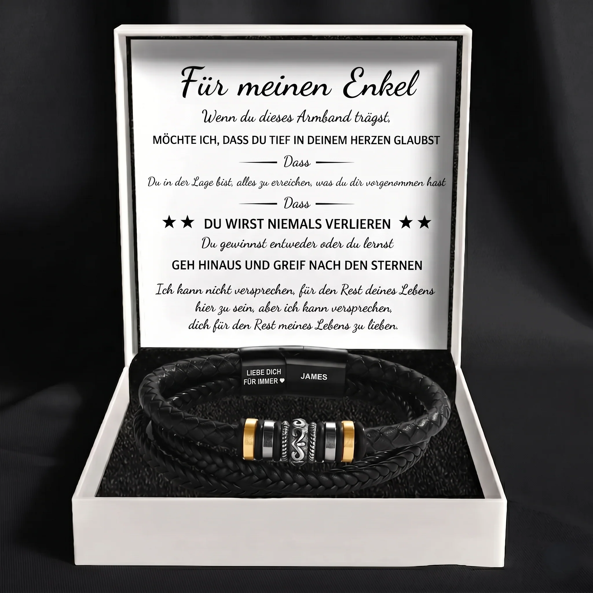 Armband mit Gravur „Für meinen Enkel“