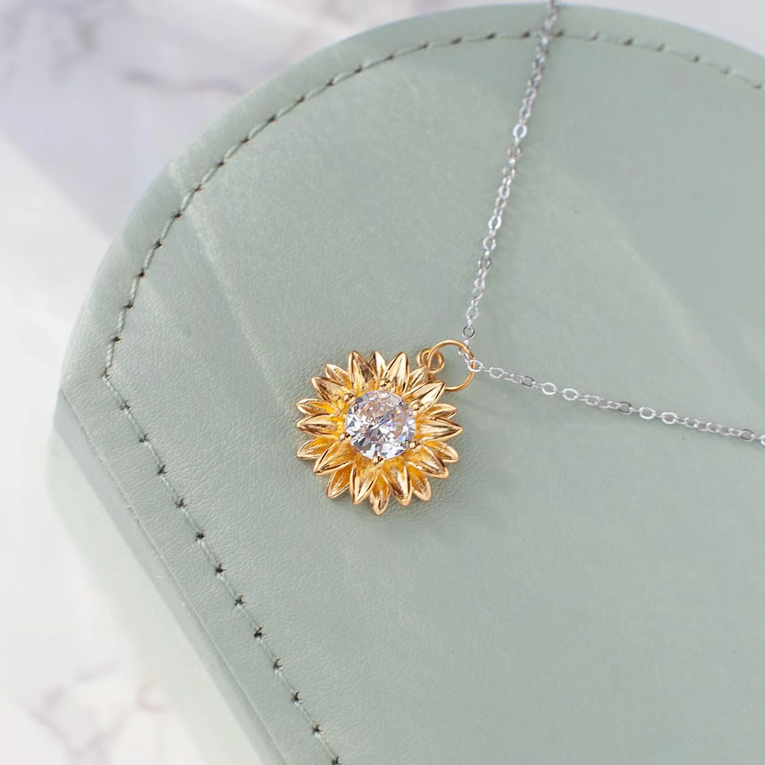 Sunflower Pendant Necklace - Image 4