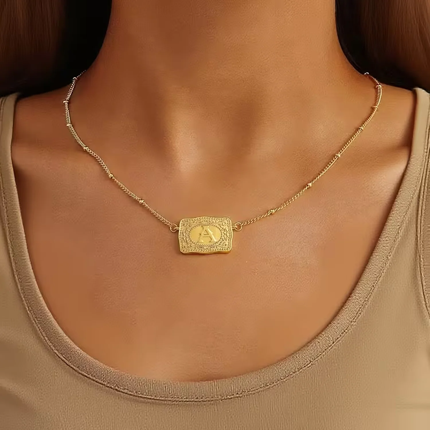 Rodeo Initial Charm Necklace