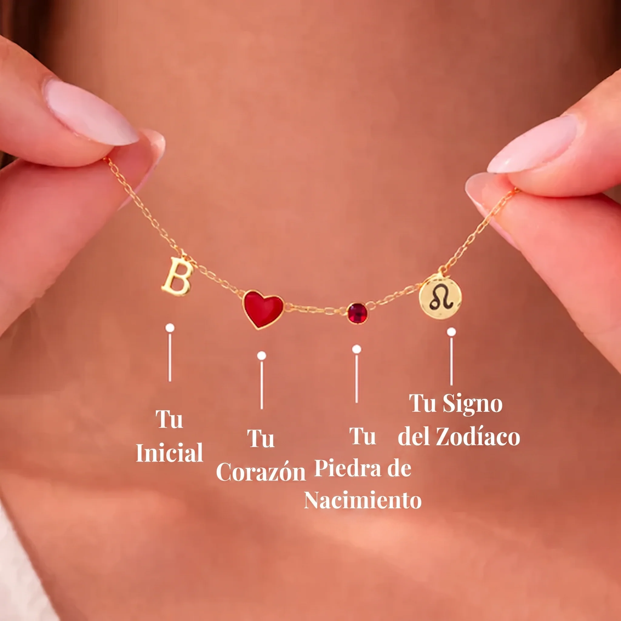 Collar Inicial con Corazón, Piedra y Zodíaco - Image 4