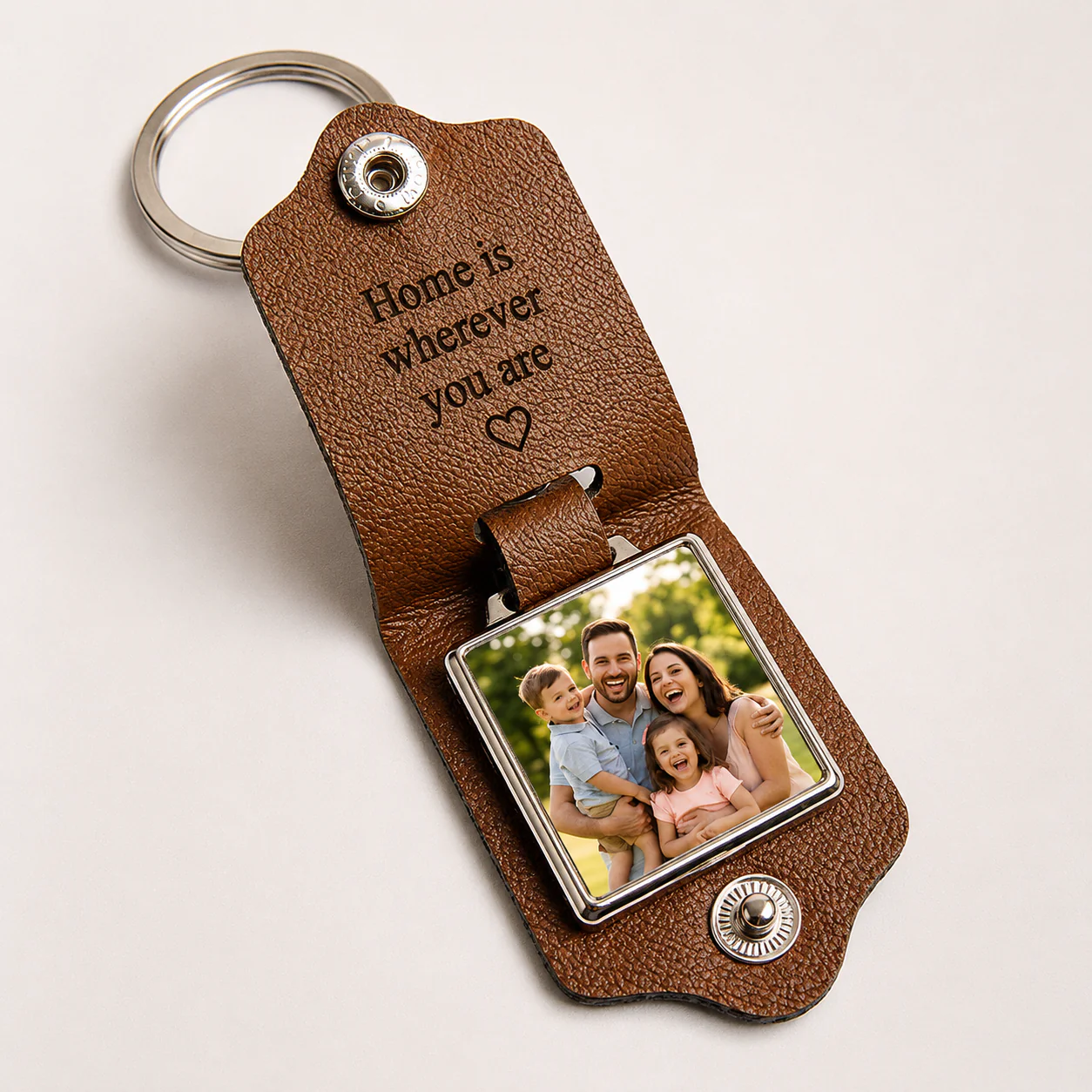 Custom Photo Keychain with Engraved Text