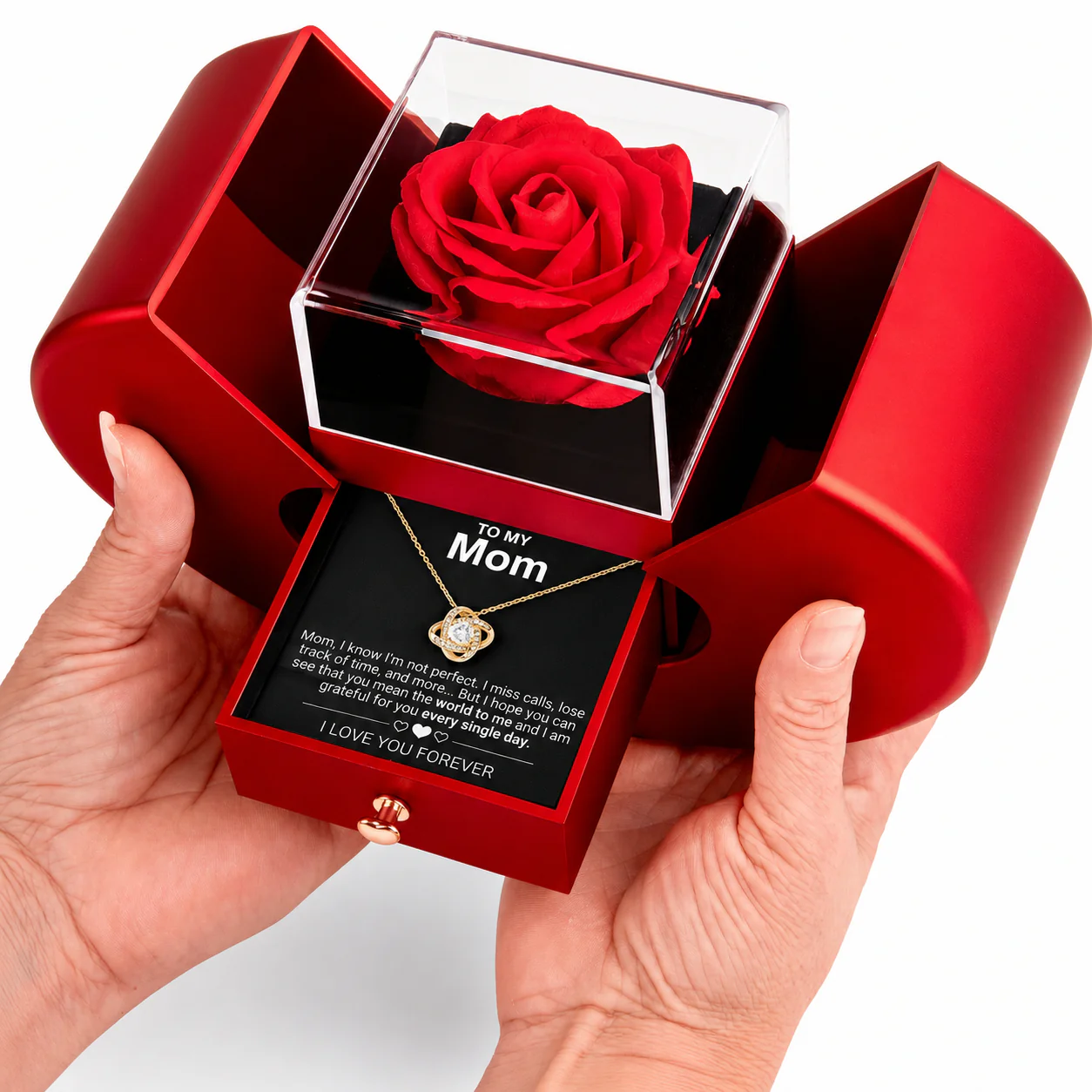 Forever Necklace Apple Box – Preserved Rose - Image 2