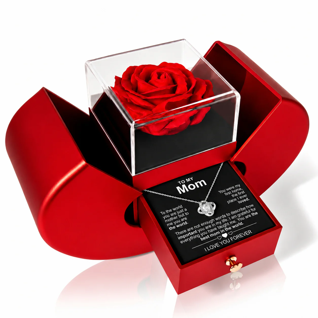 Forever Necklace Apple Box – Preserved Rose - Image 3