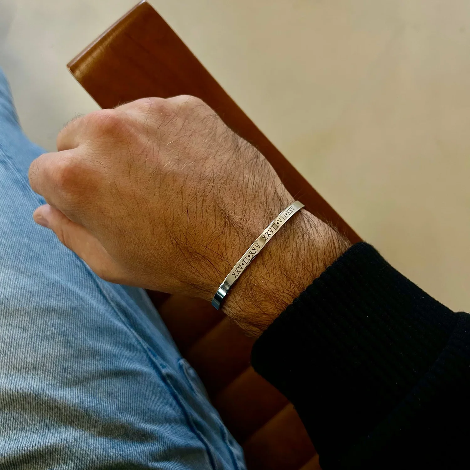 Engraved Silver Cuff Bracelet - Image 4