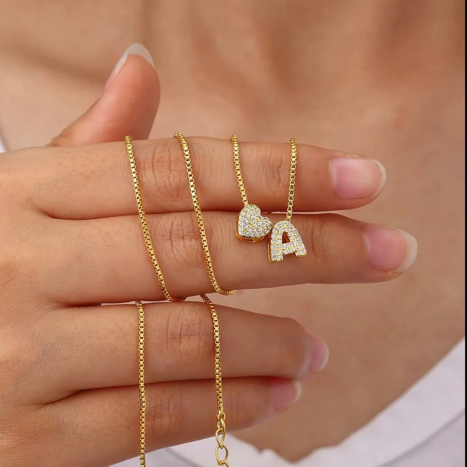 Heart & Initial Necklace - Image 3