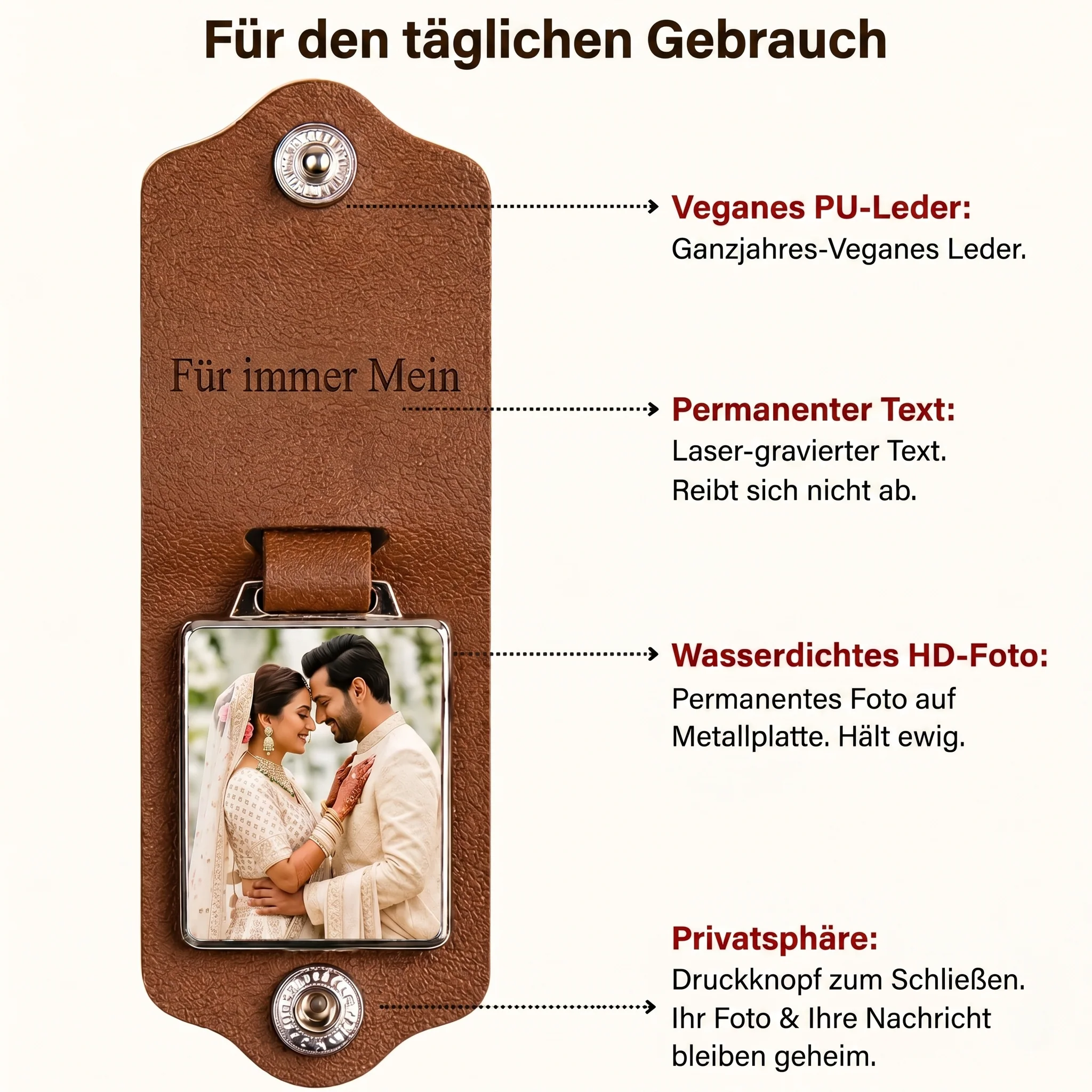Personalisierter Foto-Schlüsselanhänger mit Gravur - Image 2