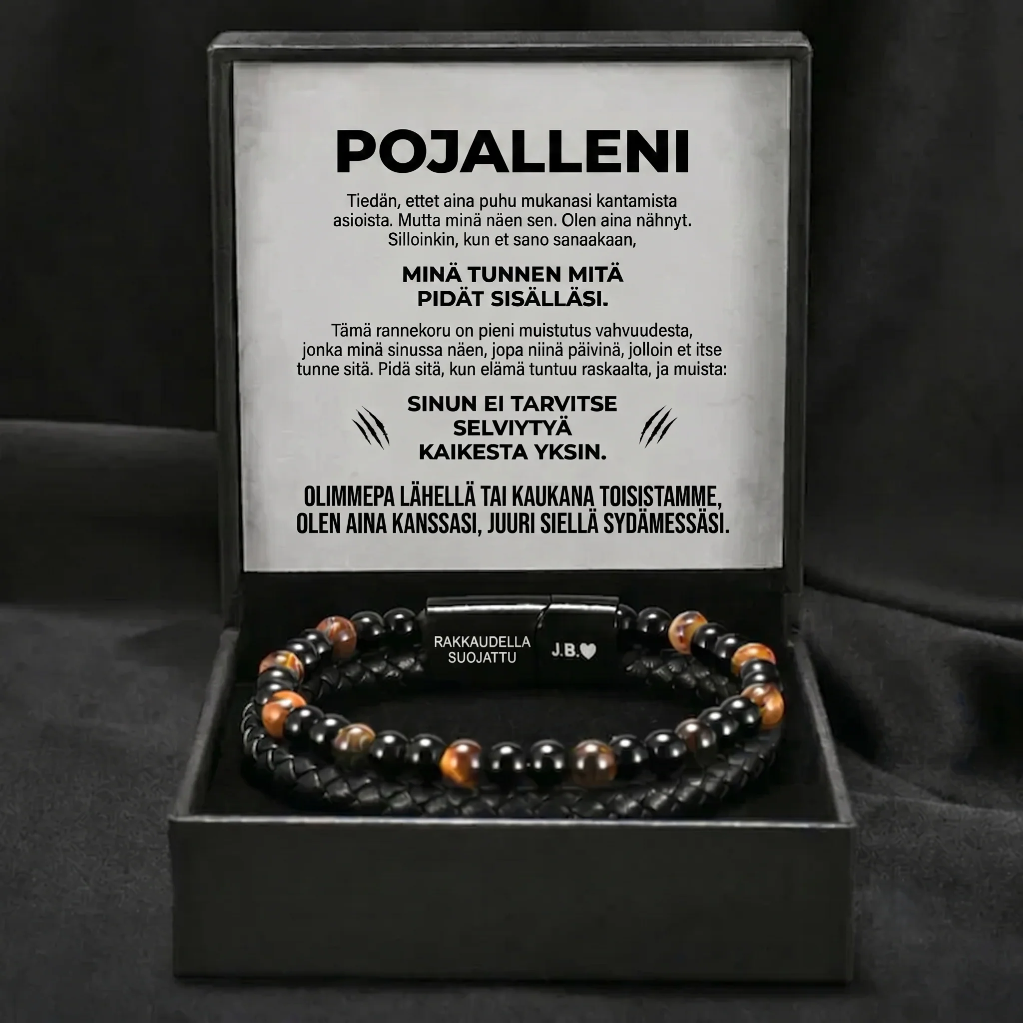 Poikani kilpi – tiikerinsilmä-rannekoru