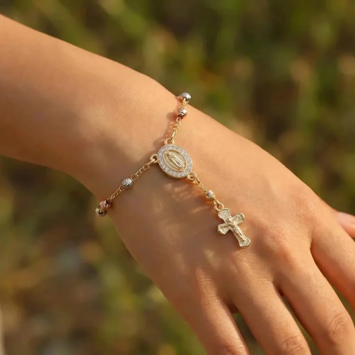 Virgin Mary Cross Bracelet - Image 2