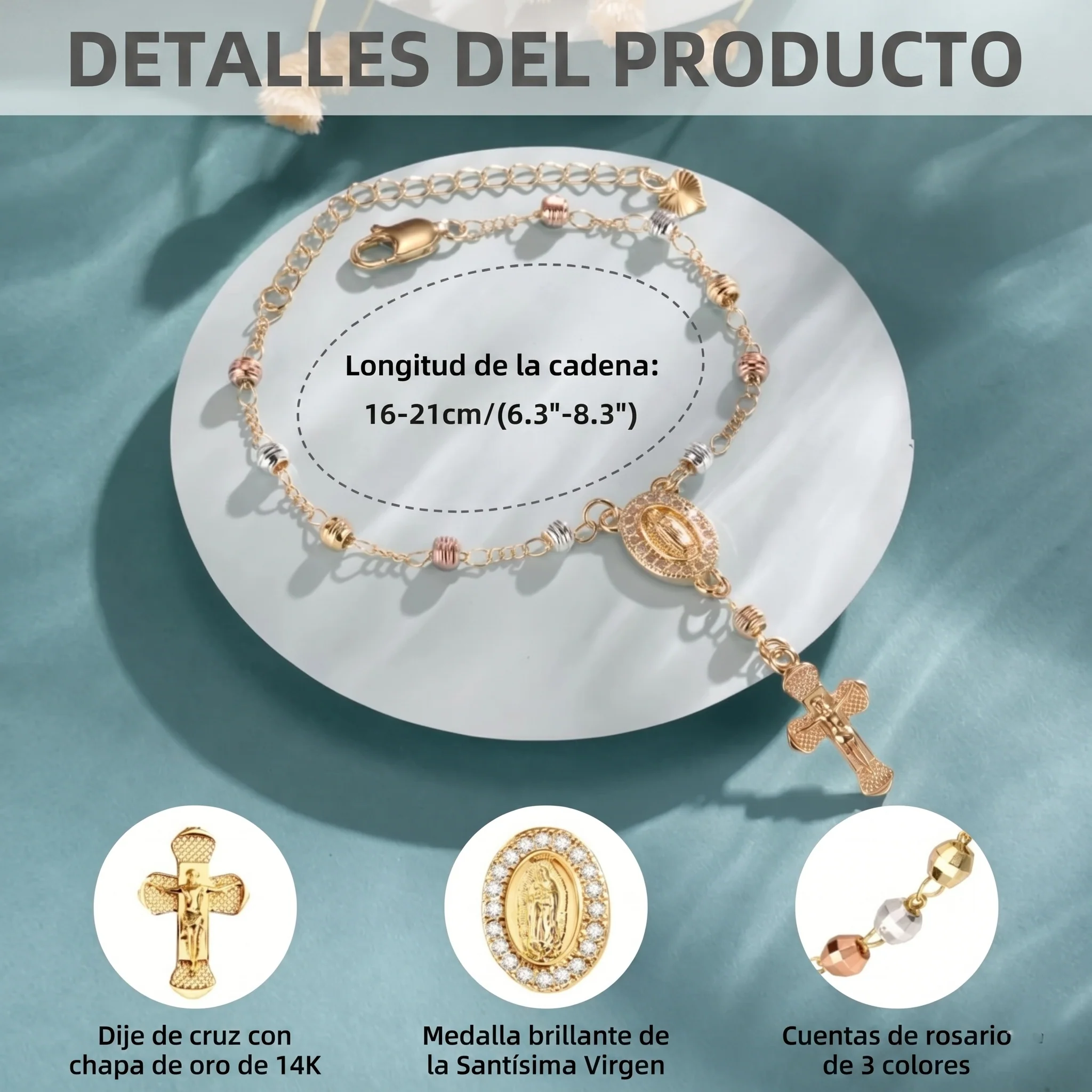 Pulsera Cruz Virgen María - Image 5