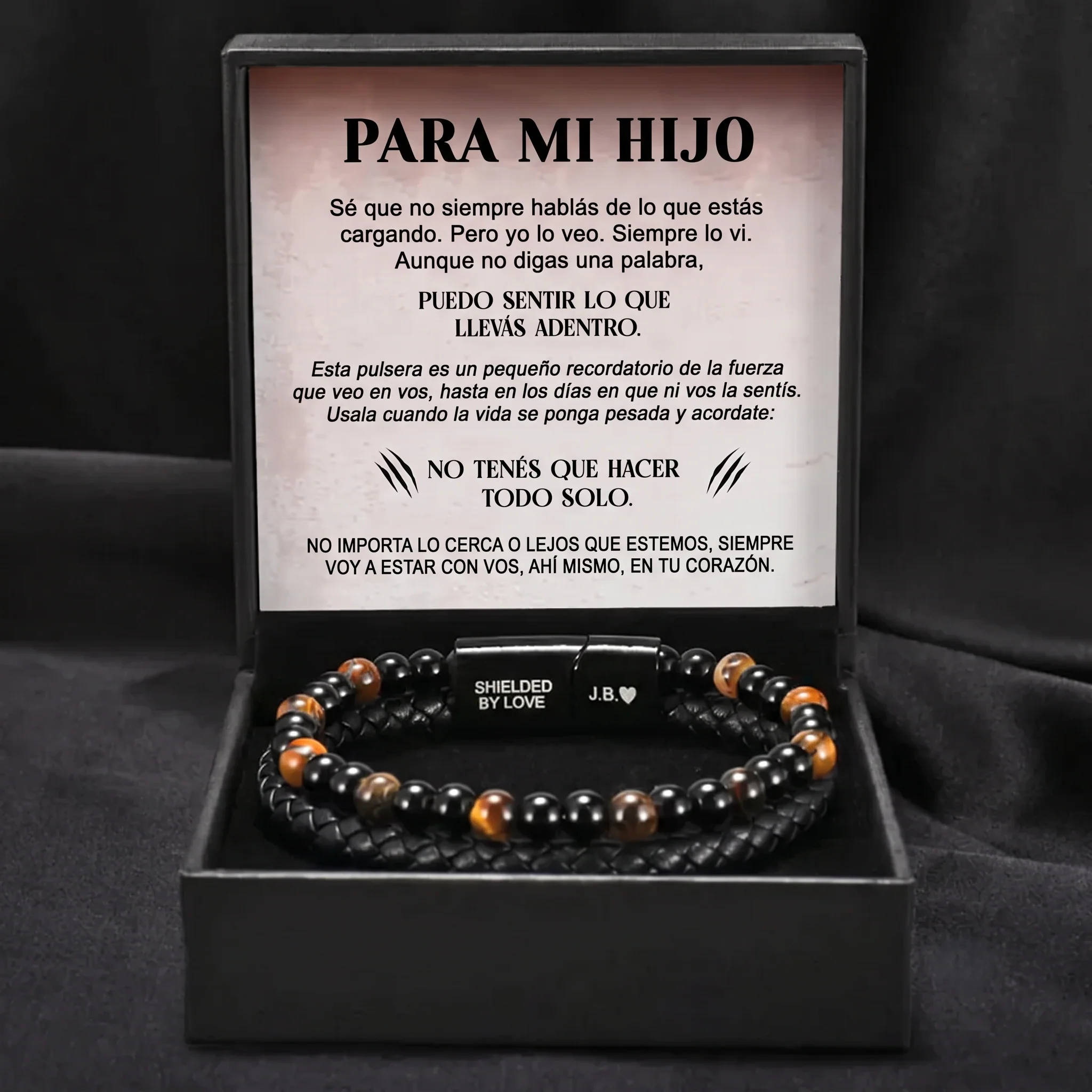 Pulsera de Ojo de Tigre "El Escudo de tu Hijo"