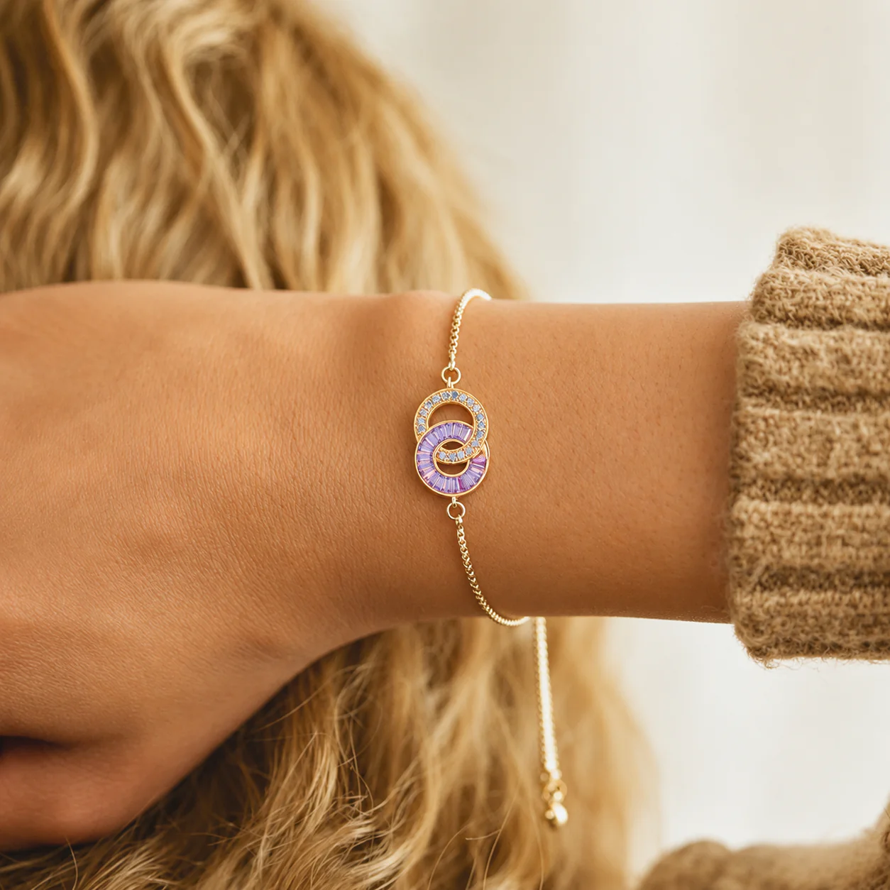 Personalized Linked Birthstone Bracelet - Image 3