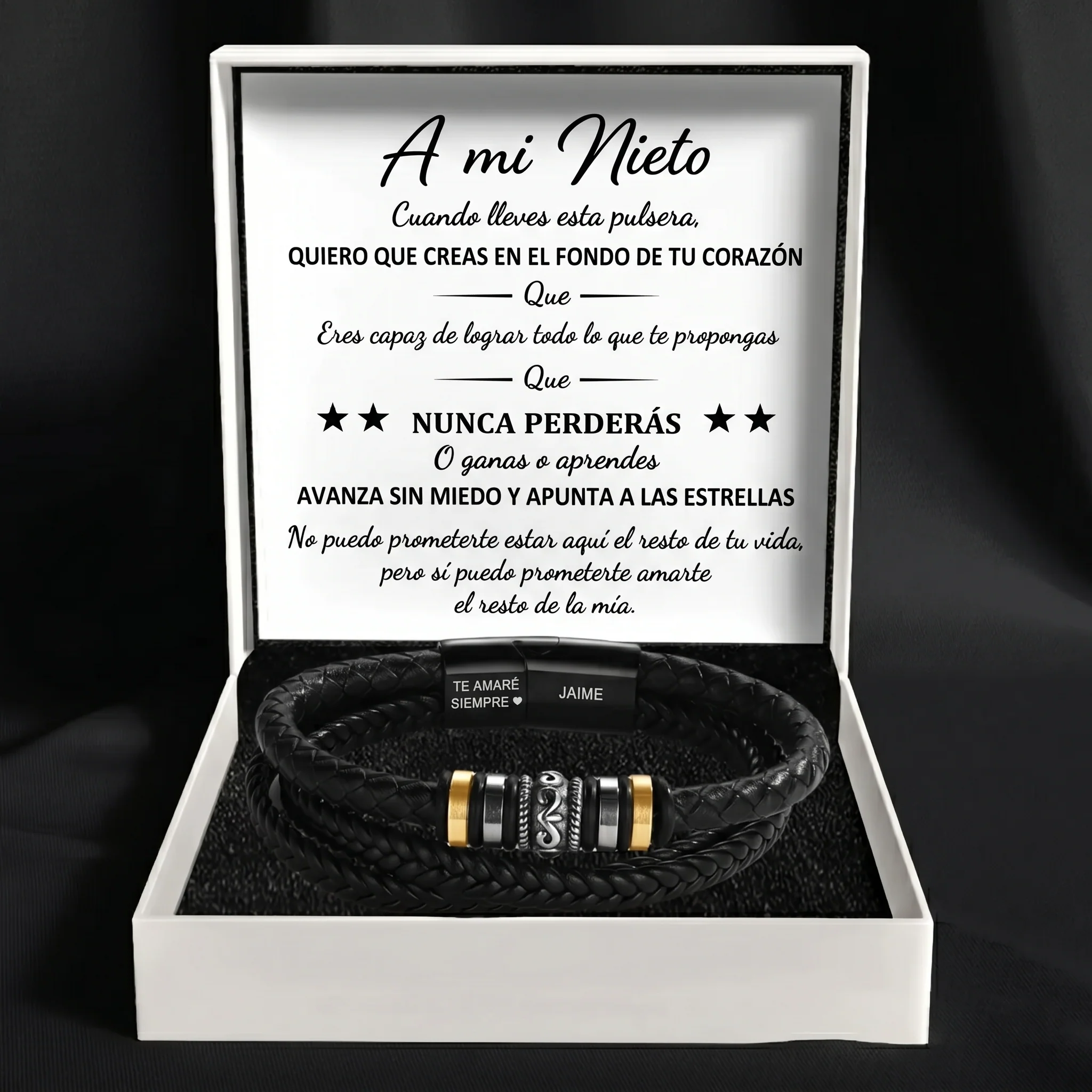 Pulsera grabada «Para mi nieto»