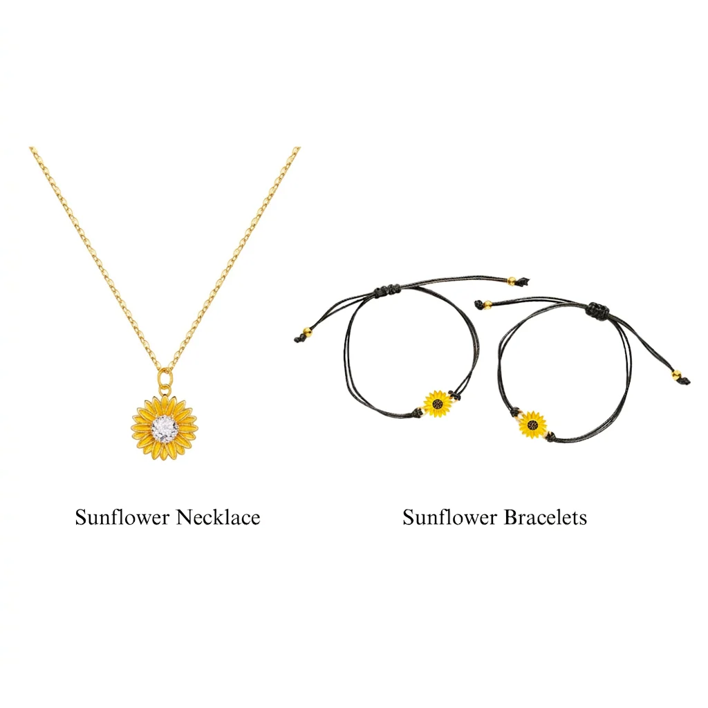 Sunflower Pendant Necklace - Image 7