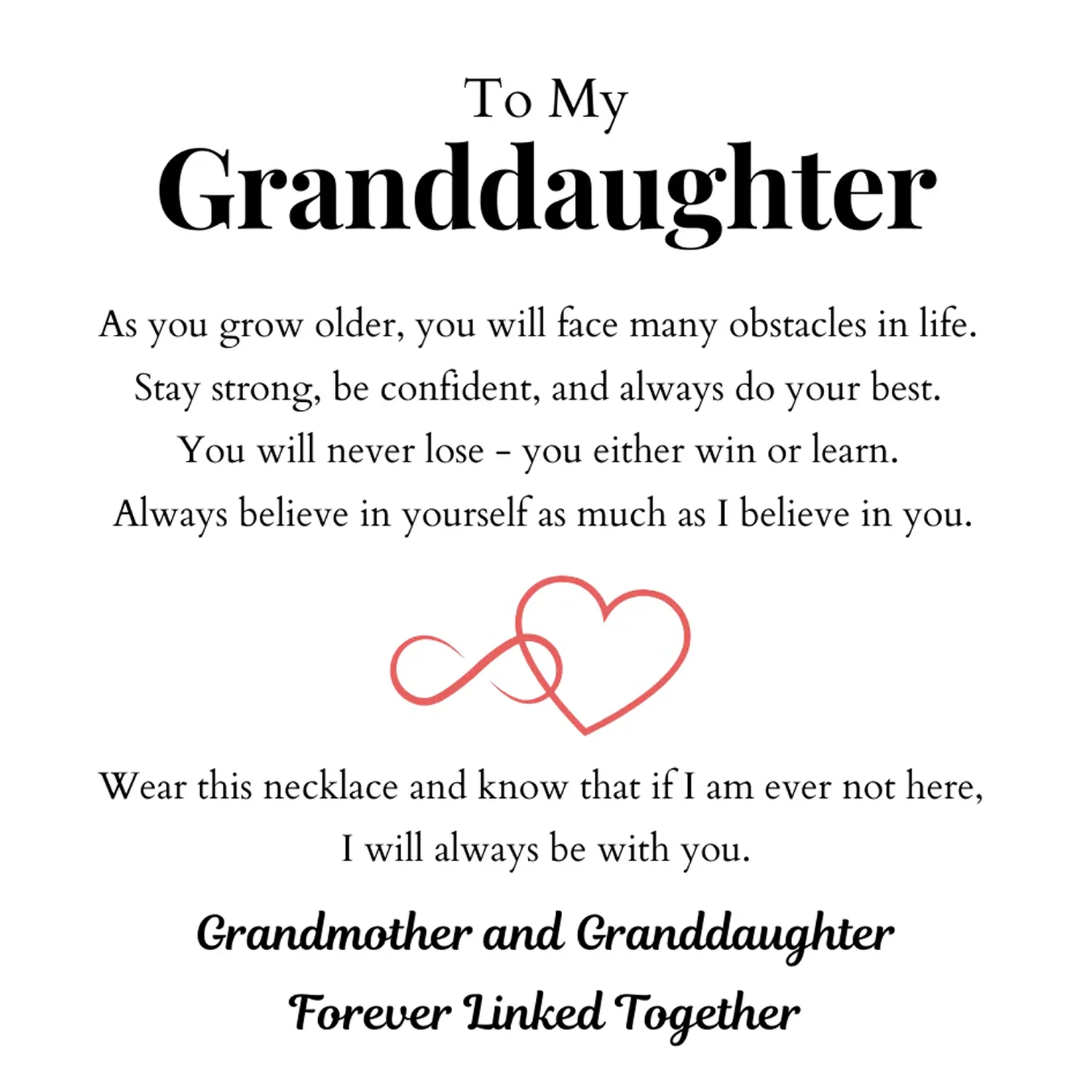 "To My Granddaughter" Interlock Necklace - Image 6