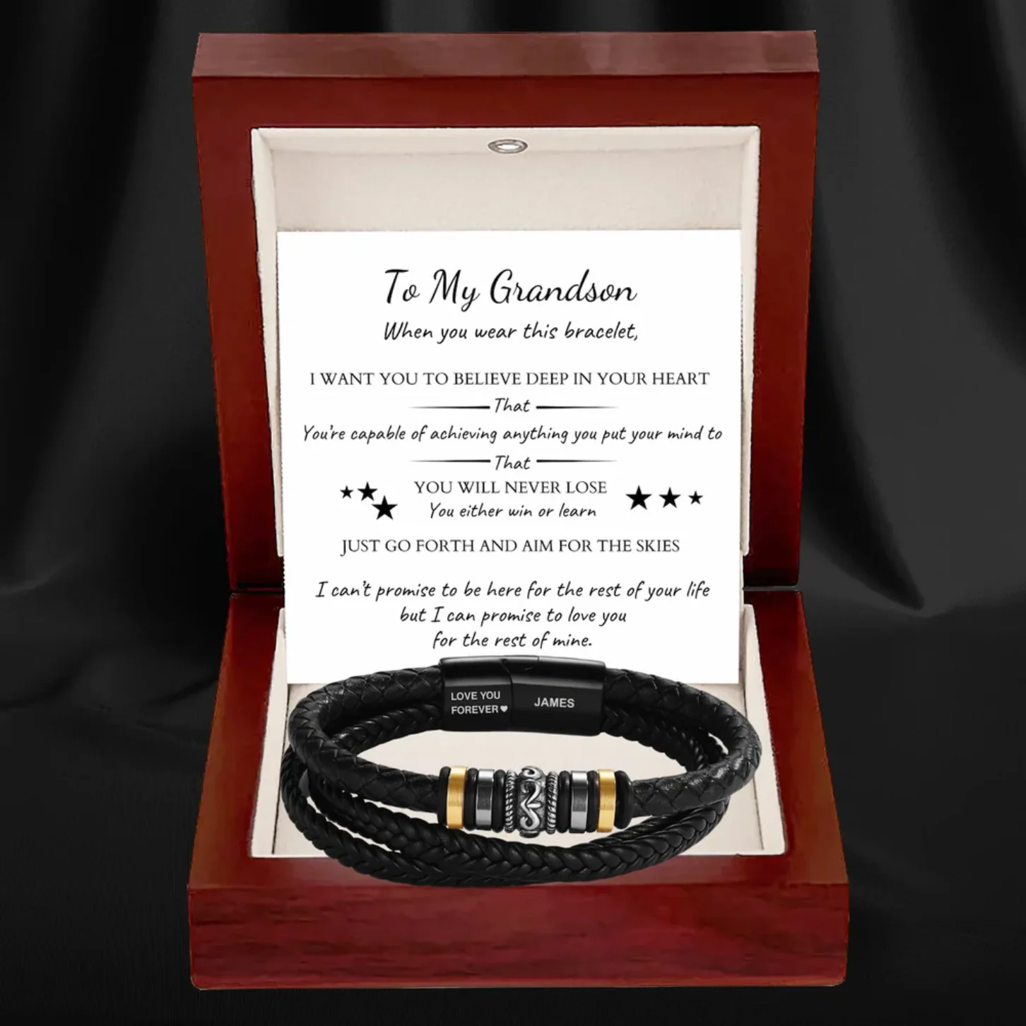 "To My Grandson" Engraved Bracelet - Image 2