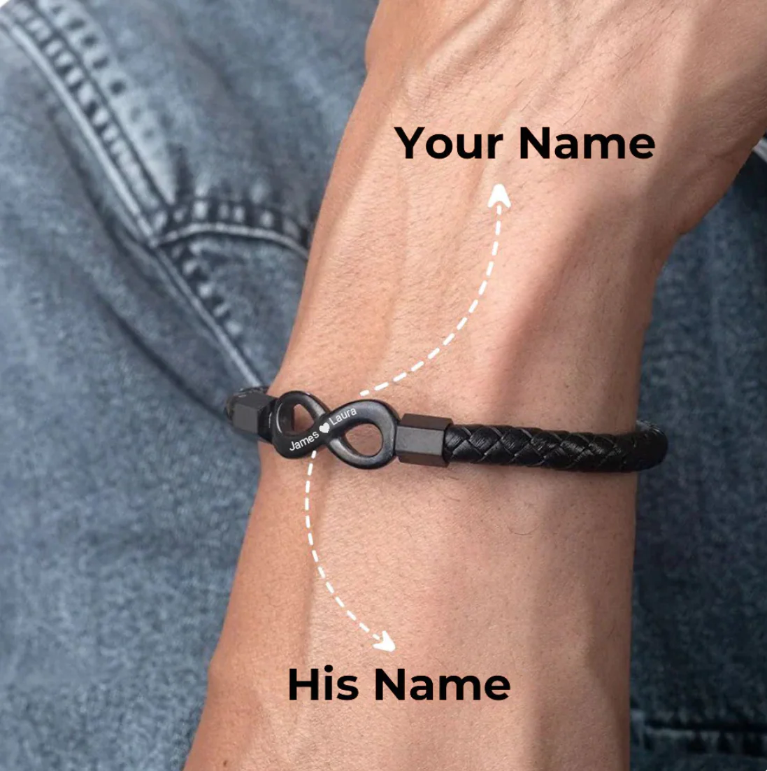 "To My Man" Engraved Bracelet - Image 6