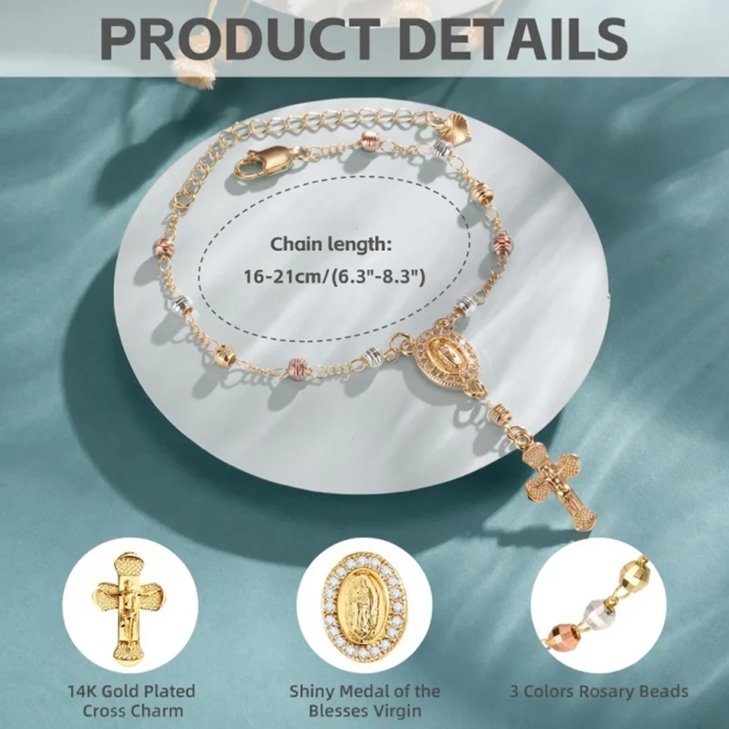 Virgin Mary Cross Bracelet - Image 5