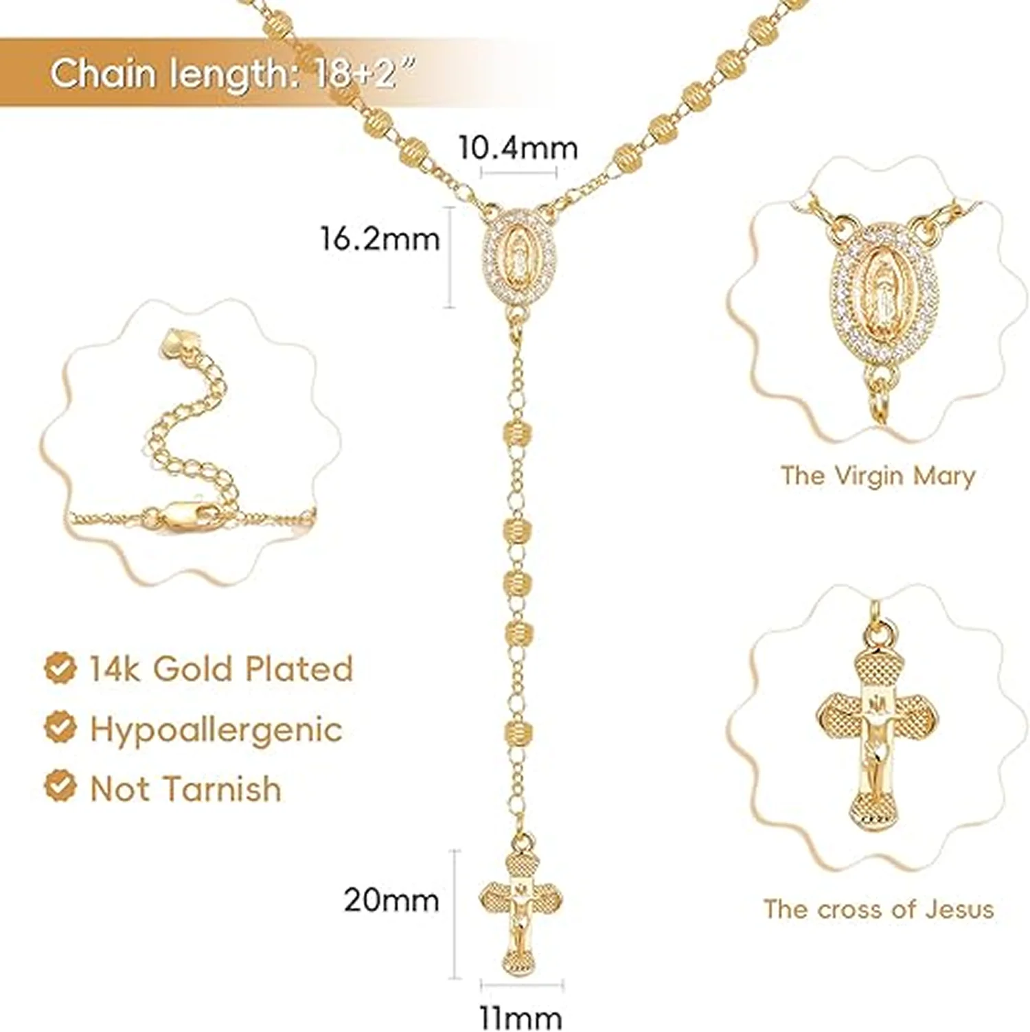 Virgin Mary Cross Necklace - Image 5